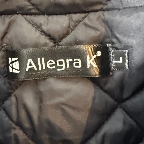 Allegra K Women's sz Large Stand Collar Lightweight Quilted Zipper Vest Black - Picture 4 of 8